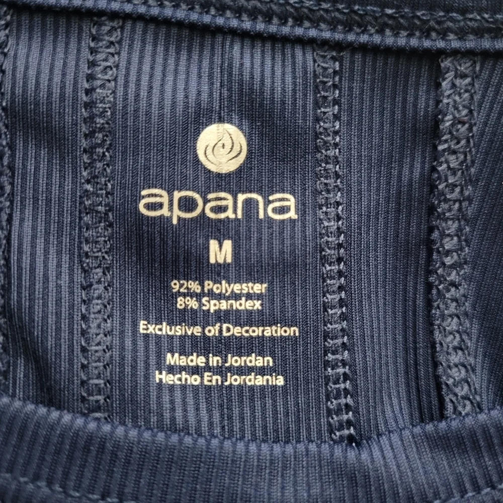 Apana Size M Navy Split Back Tank Top - Picture 3 of 3